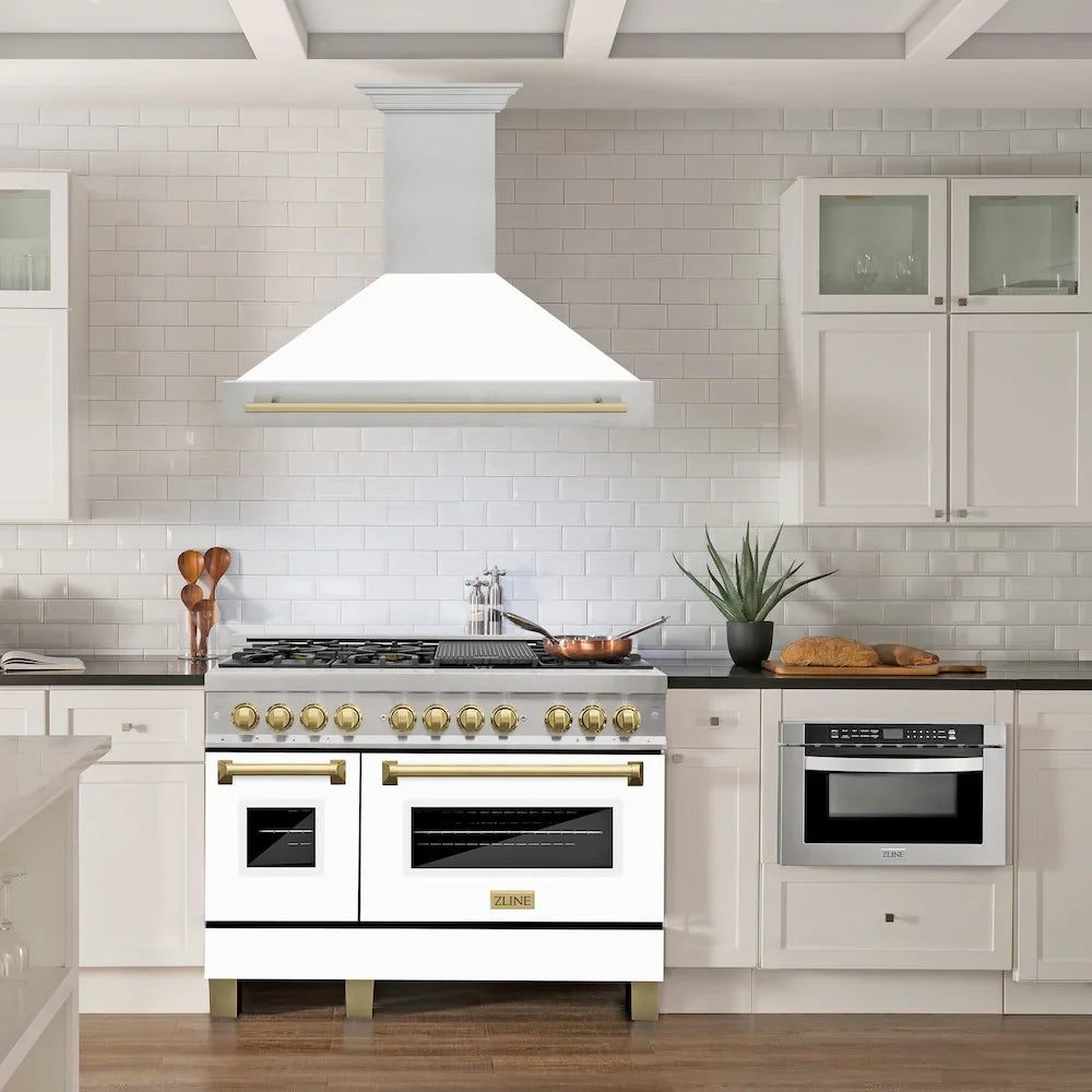 ZLINE 48" Autograph DuraSnow White Range Hood 8654SNZ-WM48-G
