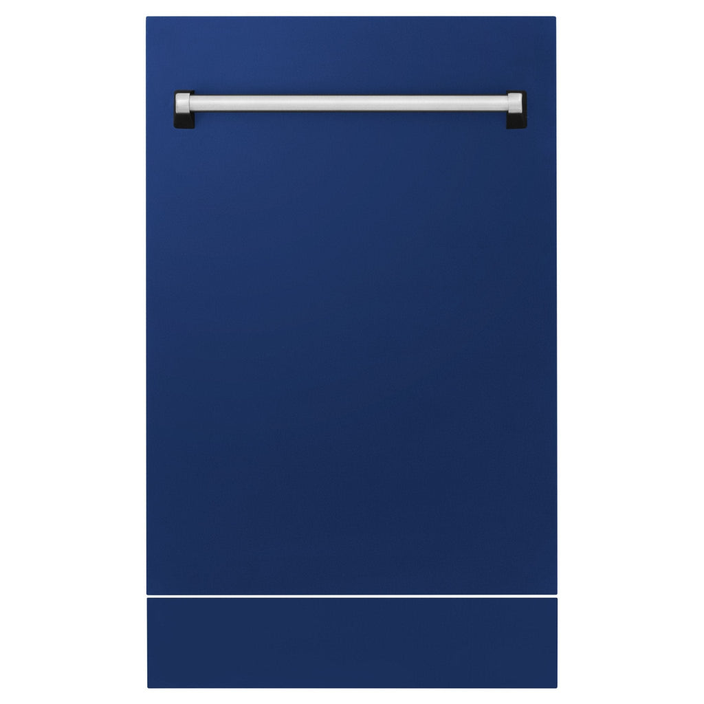 ZLINE 18" Dishwasher in Blue gloss panel, Stainless Tub, DWV-BG-18