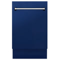 ZLINE 18" Dishwasher in Blue gloss panel, Stainless Tub, DWV-BG-18
