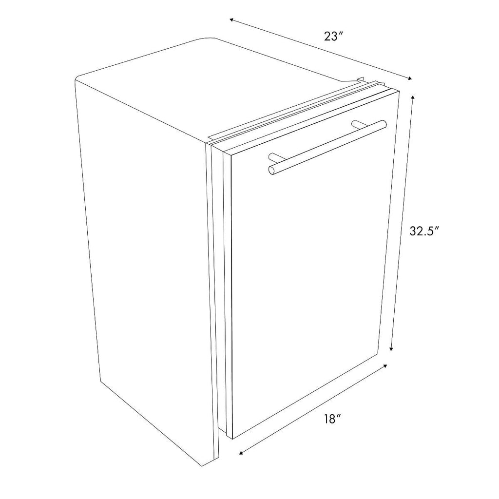 ZLINE 18" Dishwasher in Unfinished Wood with Stainless Steel Tub, DW-UF-H-18