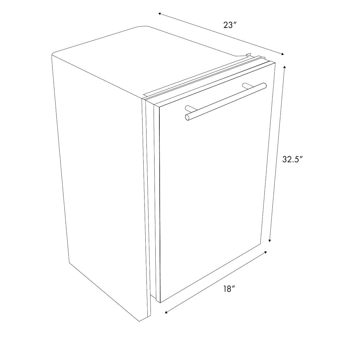 ZLINE 18" Dishwasher in Unfinished Wood with Stainless Steel Tub, DW-UF-H-18