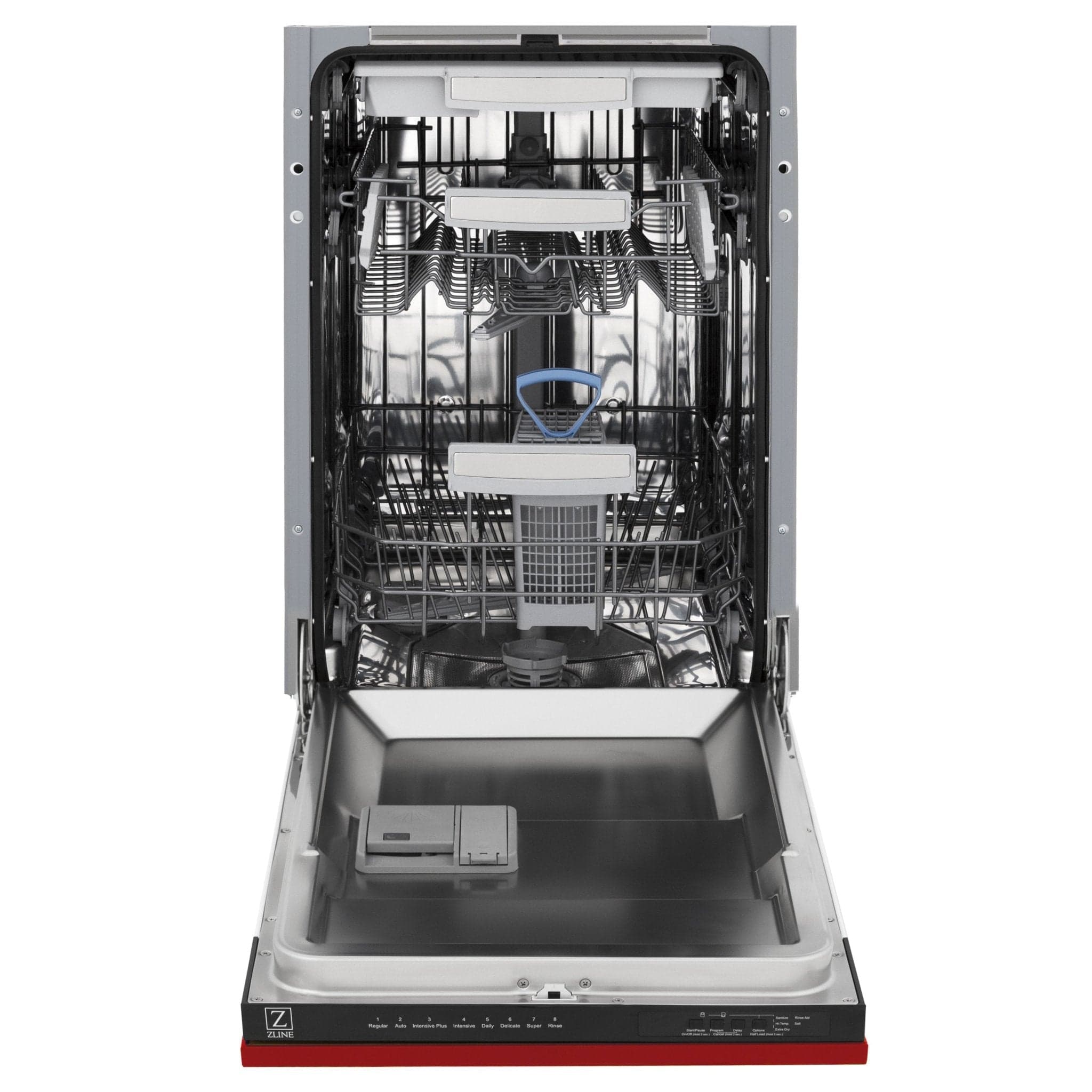 ZLINE 18" Dishwasher, Red Matt panel, Stainless Tub, DWV-RM-18