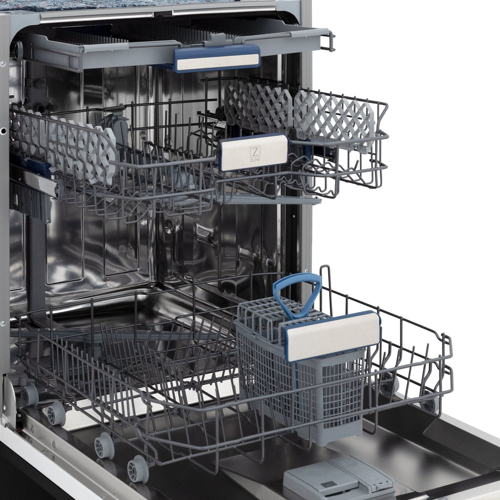 ZLINE 24" Dishwasher in Black Matte panel, Stainless Tub, DWV-BLM-24