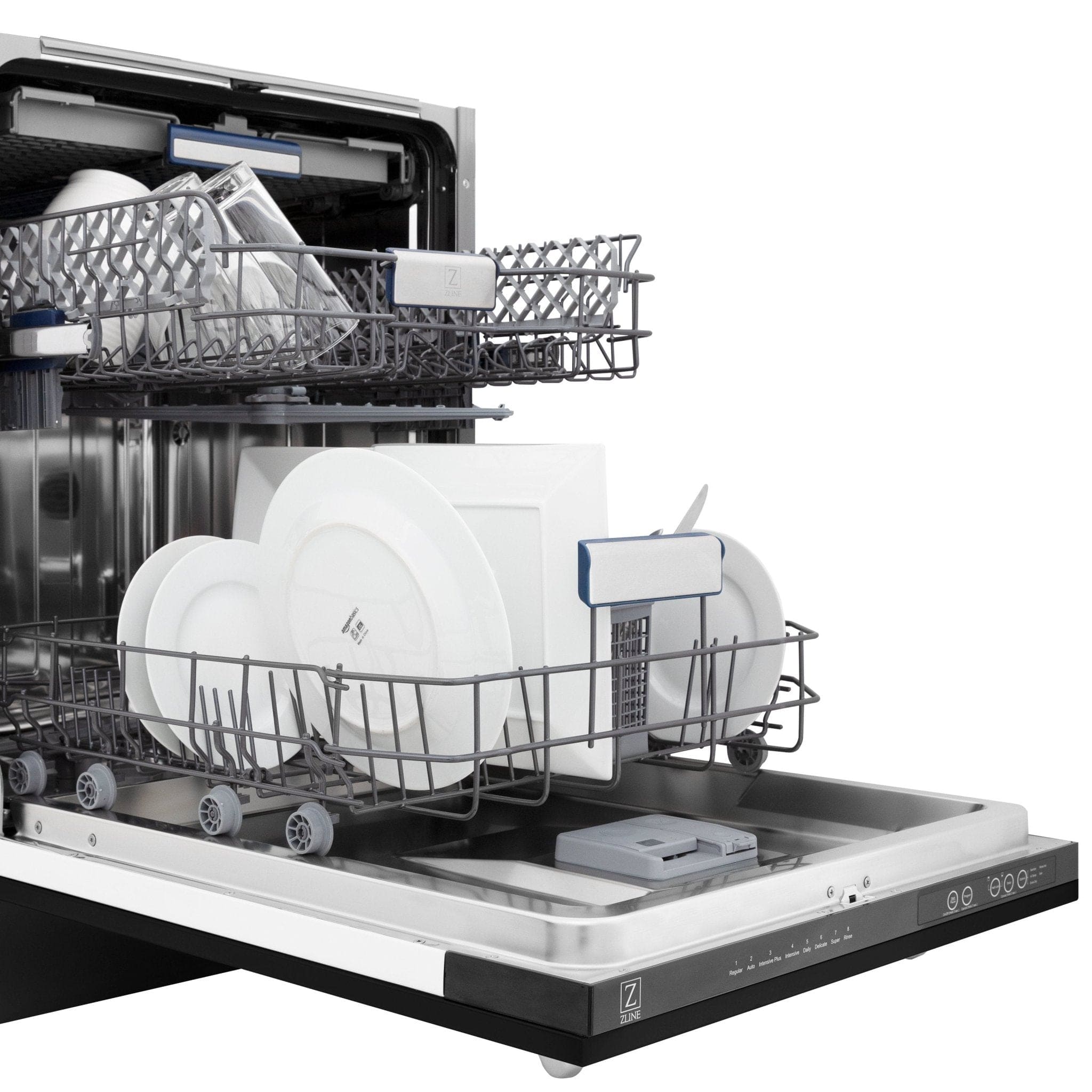 ZLINE 24" Dishwasher in Black Matte panel, Stainless Tub, DWV-BLM-24