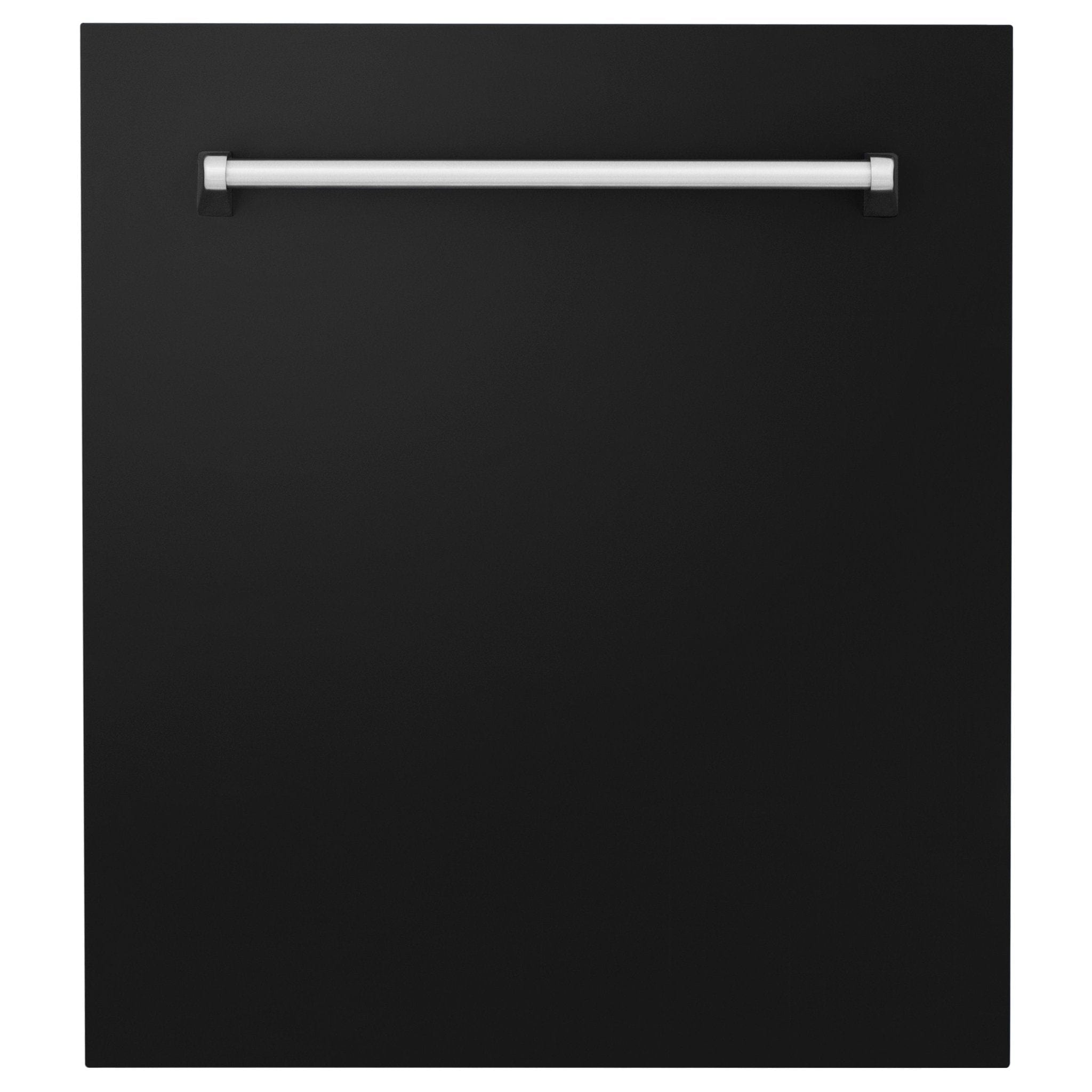 ZLINE 24" Dishwasher in Black Matte panel, Stainless Tub, DWV-BLM-24