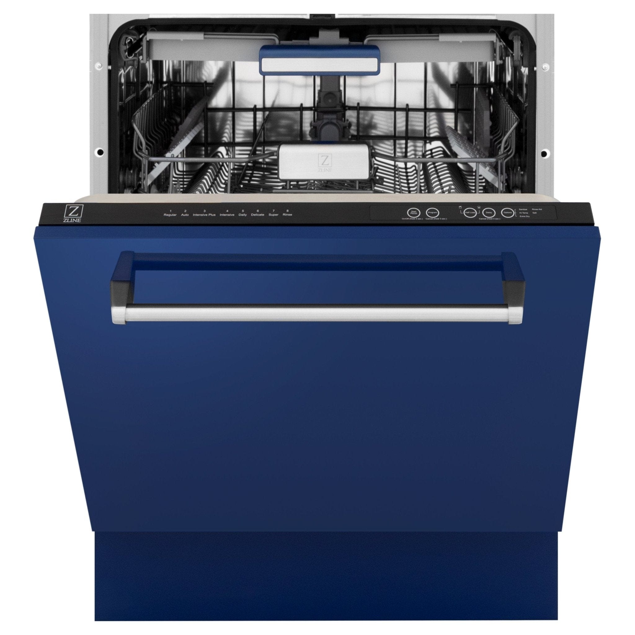 ZLINE 24" Dishwasher in Blue gloss panel, Stainless Tub, DWV-BG-24