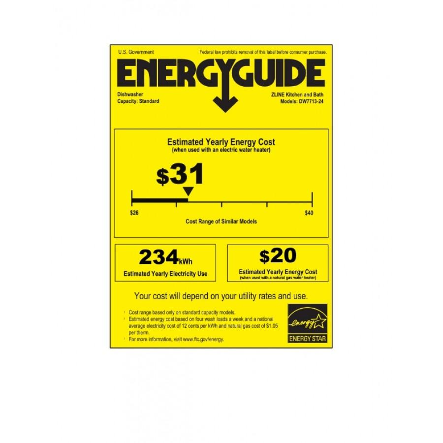 ZLINE 24" Dishwasher in Blue Gloss, Stainless Tub, Traditional Handle, DW-BG-24