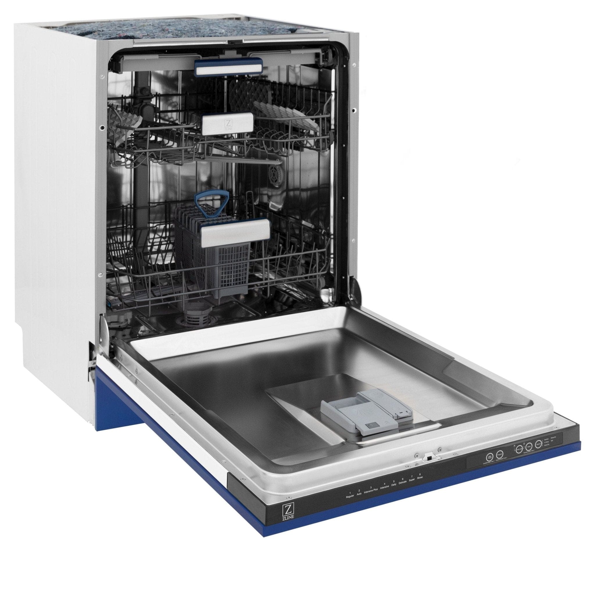 ZLINE 24" Dishwasher in Blue Matte panel, Stainless Tub, DWV-BM-24