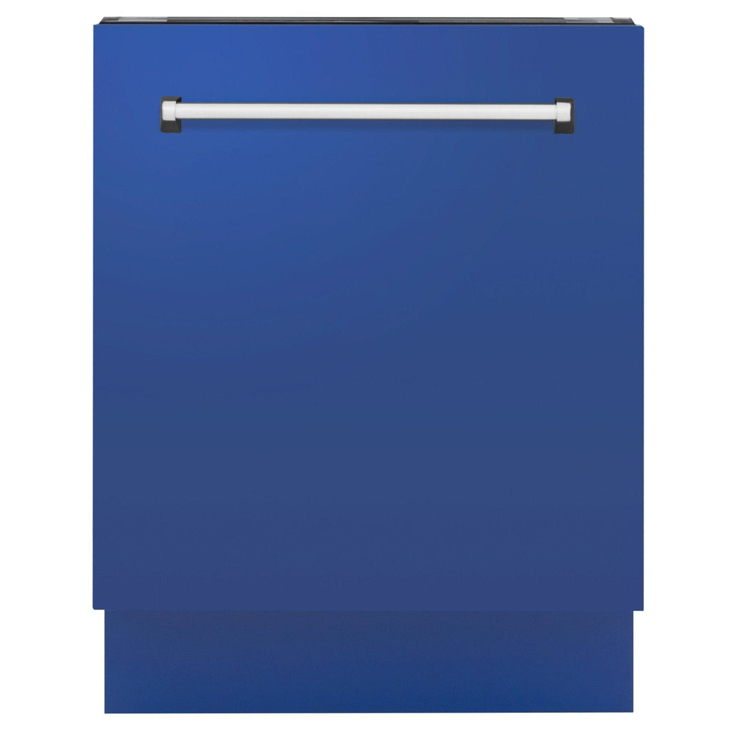 ZLINE 24" Dishwasher in Blue Matte panel, Stainless Tub, DWV-BM-24