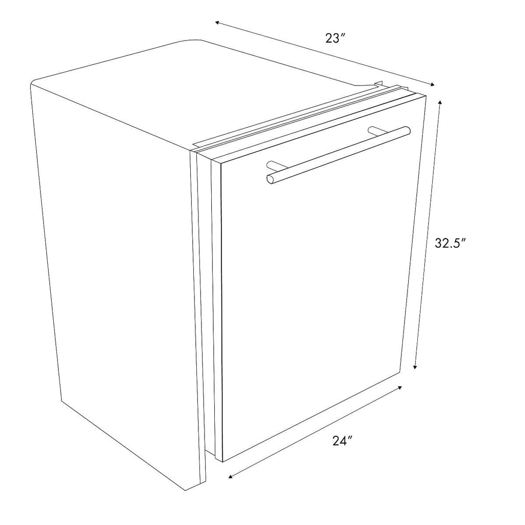 ZLINE 24" Dishwasher in Unfinished Wood with Stainless Steel Tub, DW-UF-24