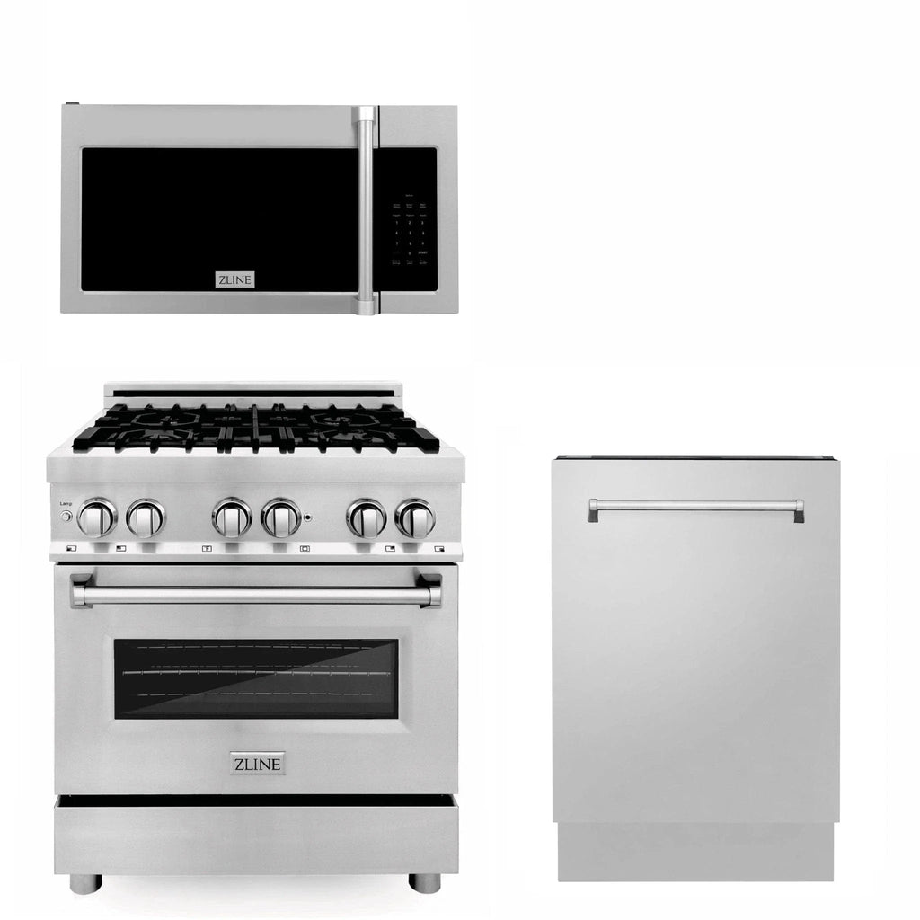 ZLINE 30" Bundled Stainless DualRange RangeHood Dishwasher 3KP-RAOTRH30-DWV