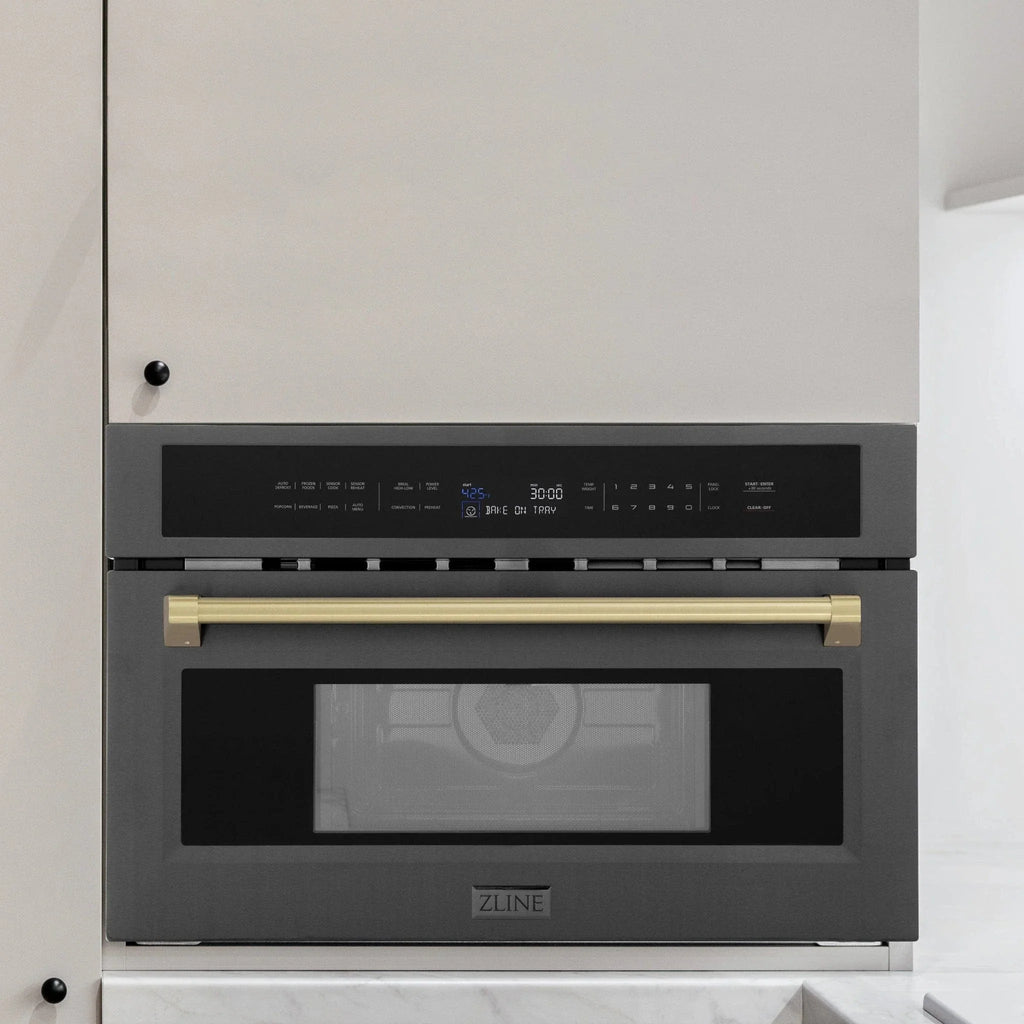 ZLINE 30” Convection Microwave, Black Stainless, Bronze MWOZ-30-BS-CB