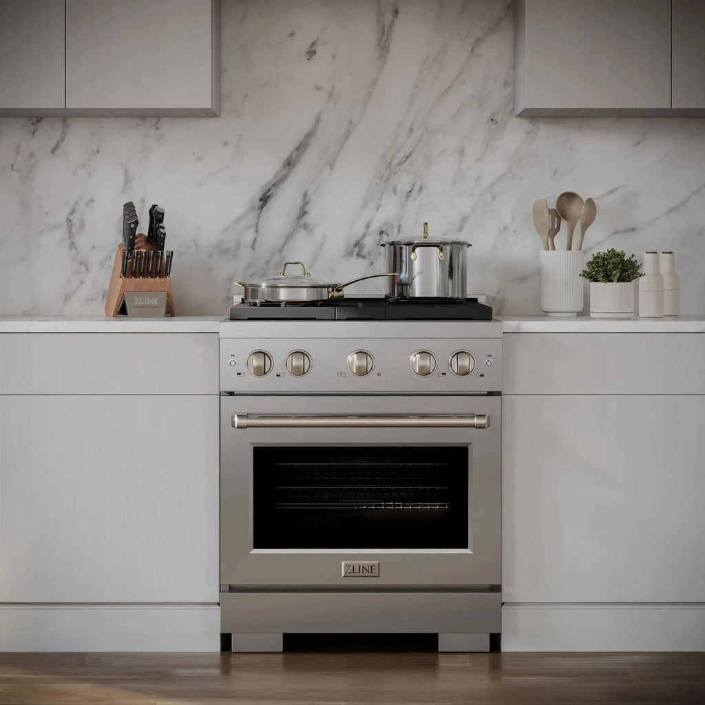 ZLINE 30 In. Gas Range, Stainless Steel w/ Brass Burners, SGR-BR-30