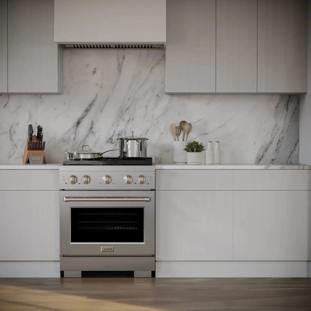 ZLINE 30 In. Gas Range, Stainless Steel w/ Brass Burners, SGR-BR-30