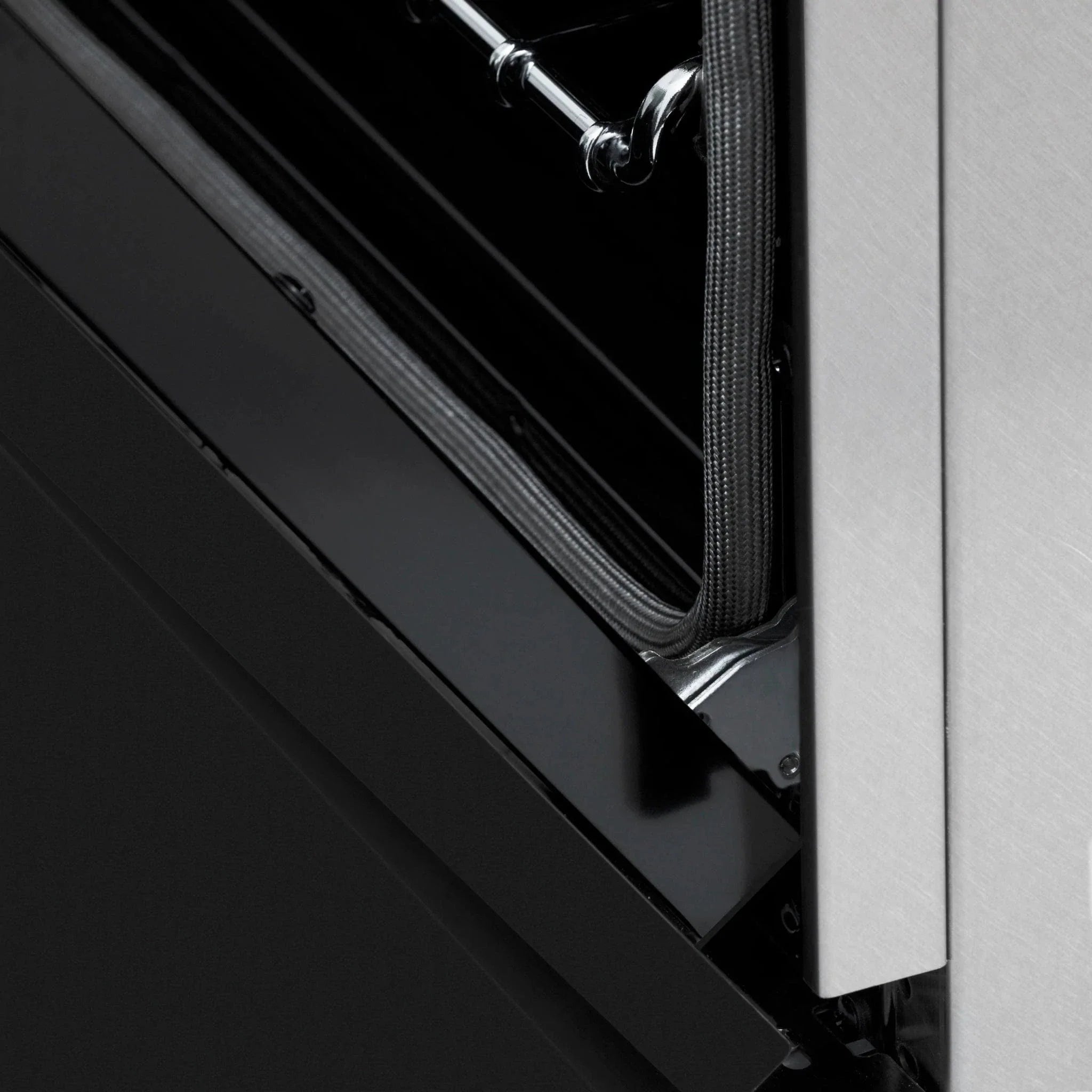 ZLINE 30" Induction Range in DuraSnow with a 4 Element Stove and Electric Oven RAINDS-BLM-30