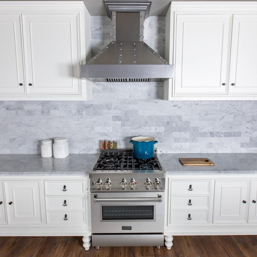ZLINE 30" Professional Dual Fuel Range, Snow Finish Door, RA-SN-30