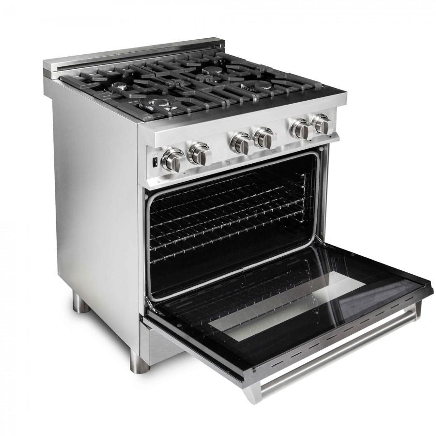 ZLINE 30" Professional Dual Fuel Range, Snow Finish Door, RA-SN-30