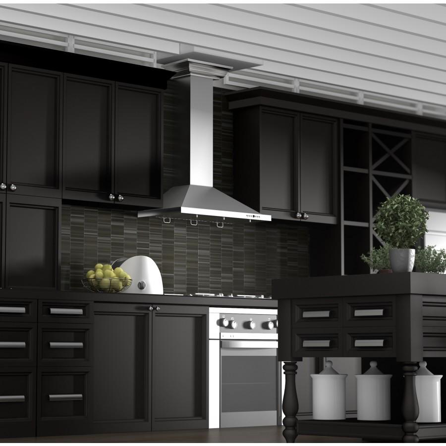 ZLINE 30" Stainless Steel Wall Range Hood, Crown Molding, KBCRN-30
