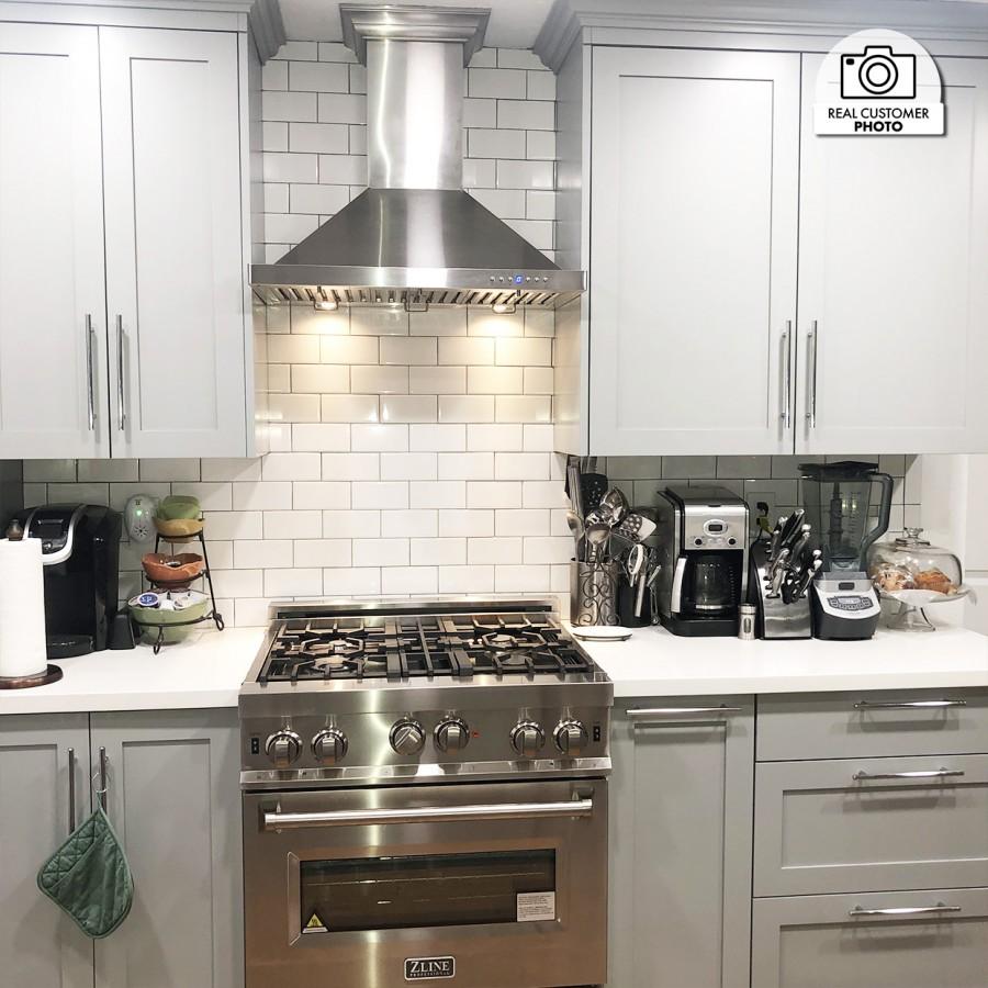 ZLINE 30" Stainless Steel Wall Range Hood, Crown Molding, KBCRN-30