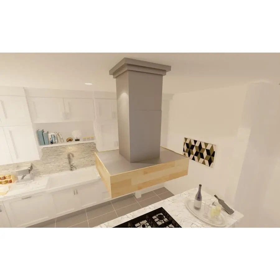 ZLINE 30" Wooden Island Range Hood, Butcher Block, 681iM-30