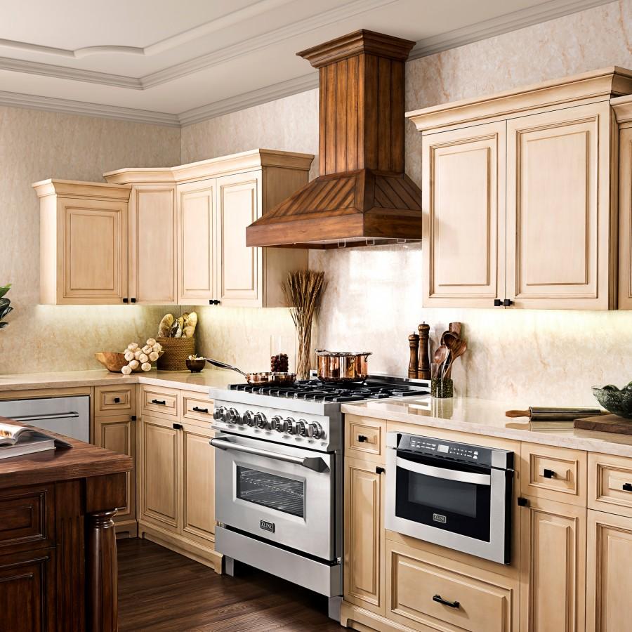 ZLINE 30" Wooden Wall Range Hood, Rustic Light, KPLL-30