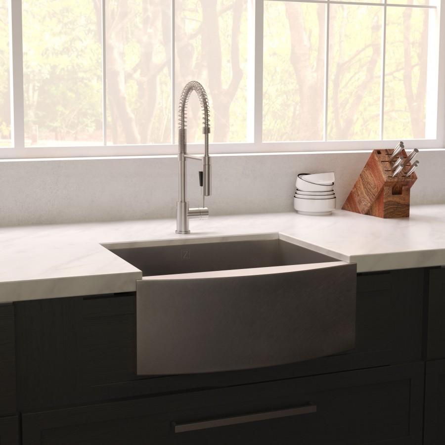ZLINE 33" Undermount Single Bowl Apron Sink Stainless Steel, SAS-33S