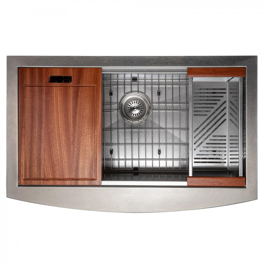 ZLINE 33" Undermount Single Bowl Ledge Sink Stainless Steel, SLSAP-33