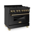 ZLINE 36" Autograph Dual Fuel Range, Black Stainless, RABZ-36-CB