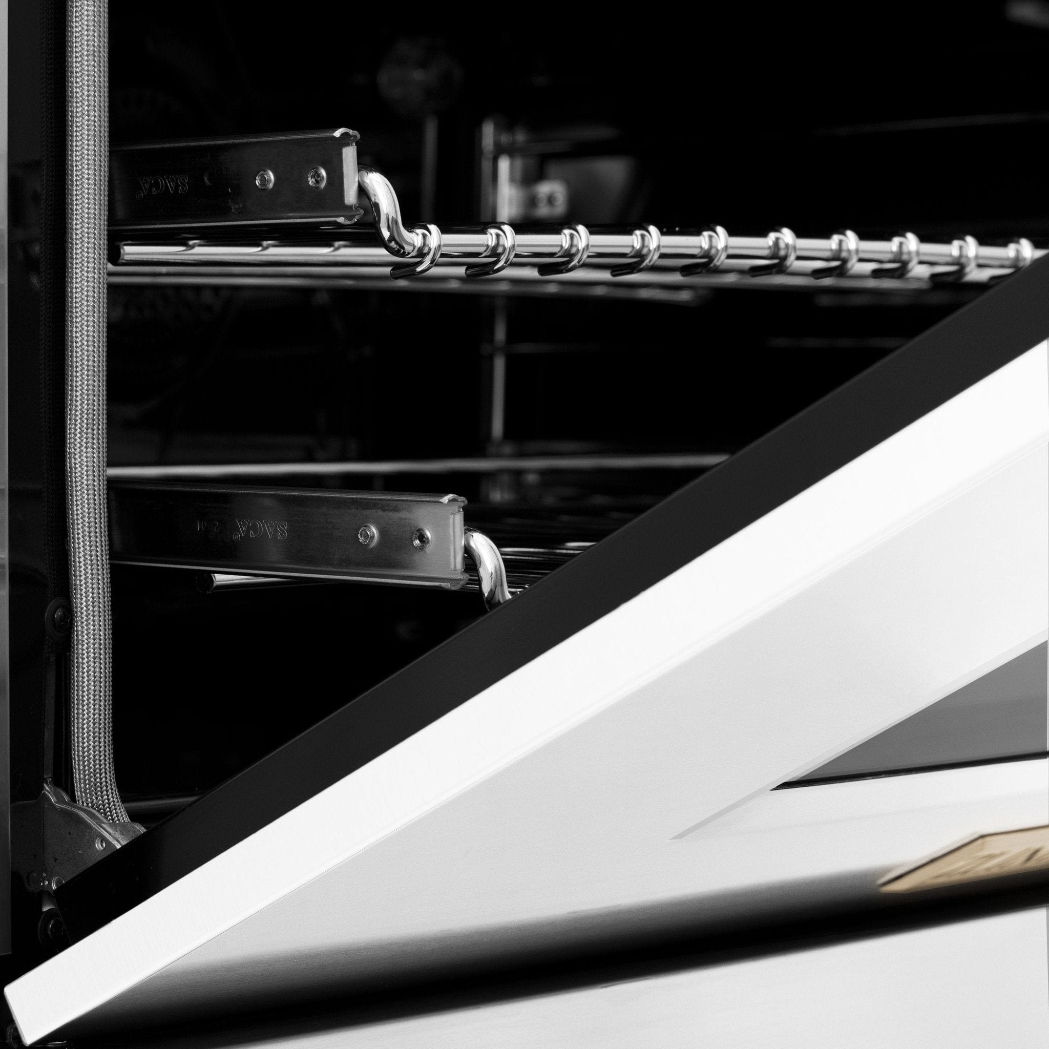 ZLINE 36" Autograph Dual Fuel Range, DuraSnow, White door, RASZ-WM-36-CB