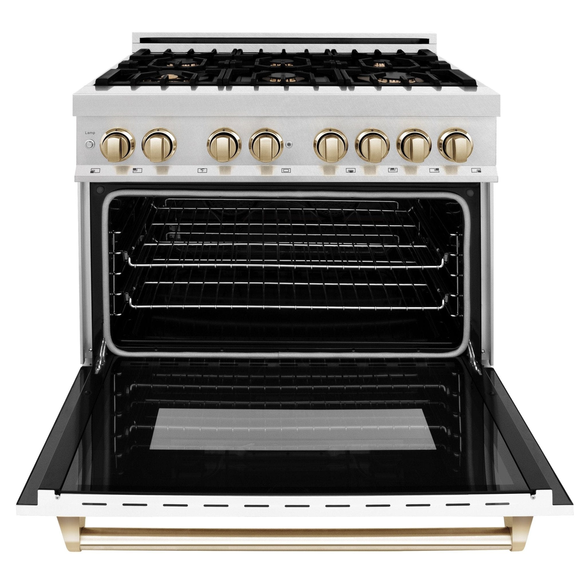 ZLINE 36" Autograph Edition Dual Fuel Range, White Door, RAZ-WM-36-G
