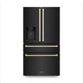 ZLINE 36" Autograph French Door Refrigerator with Water and Ice Dispenser in  Black Stainless Steel RFMZ-W-36-BS-G
