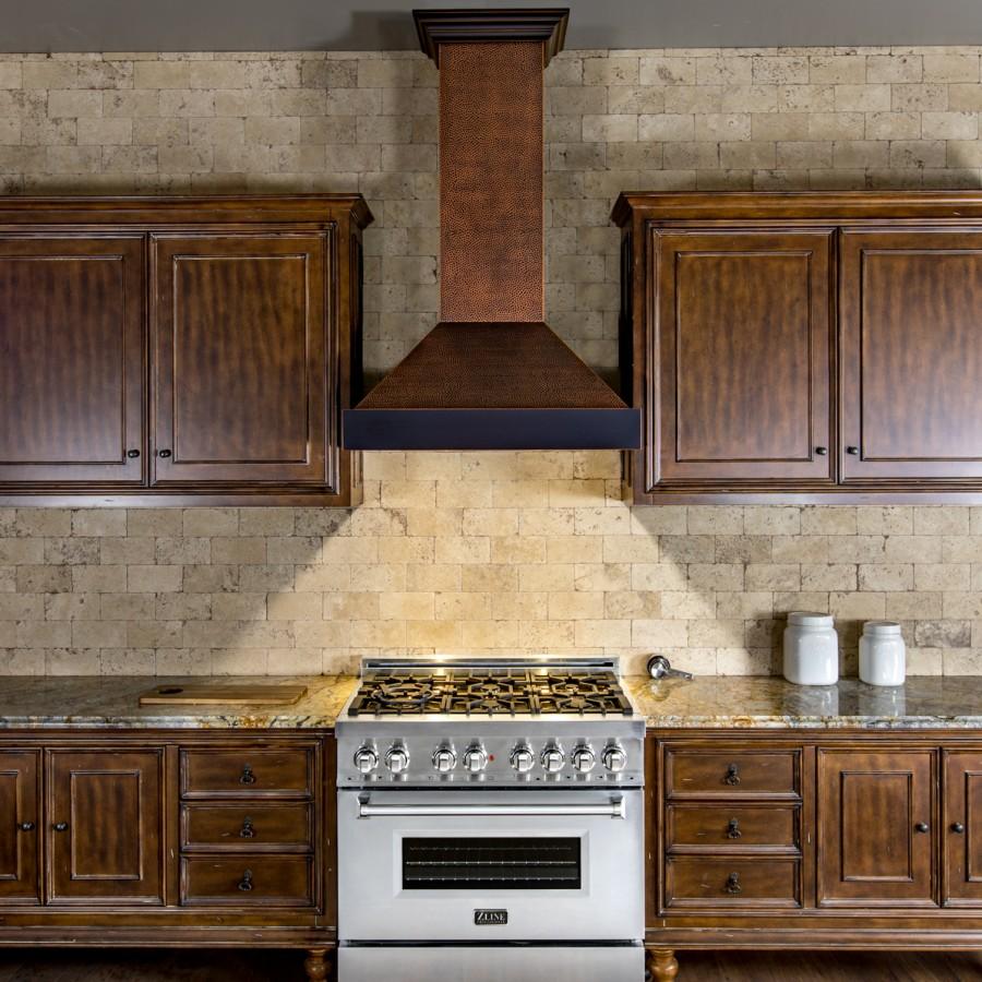 ZLINE 36" Hand-Hammered Copper Finish Wall Range Hood, 655-HBXXX-36
