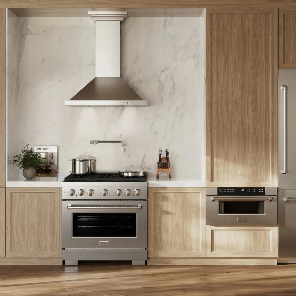 ZLINE 36 In. Gas Range, Stainless Steel w/ Brass Burners, SGR-BR-36