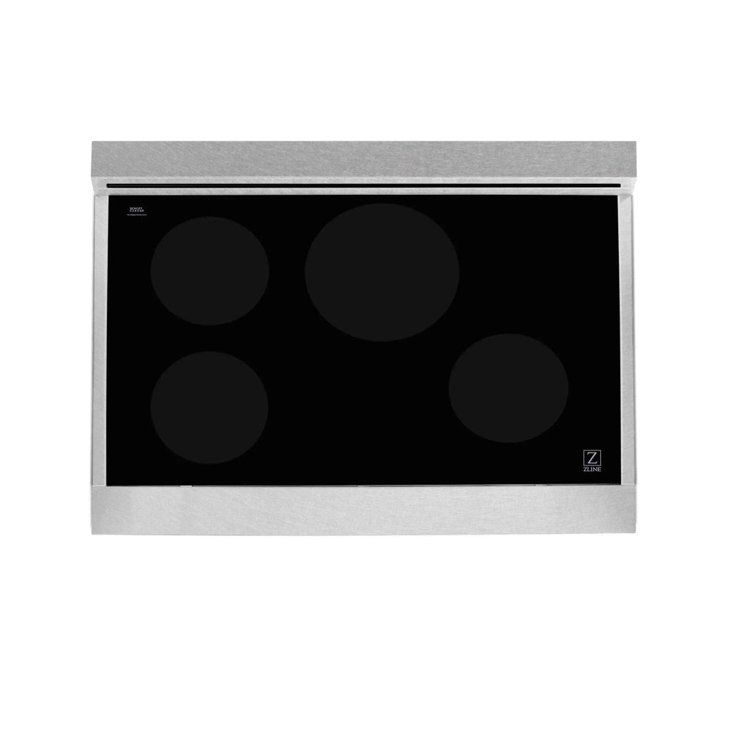 ZLINE 36" Induction Range in DuraSnow with a 4 Element Stove and Electric Oven RAINDS-SN-36