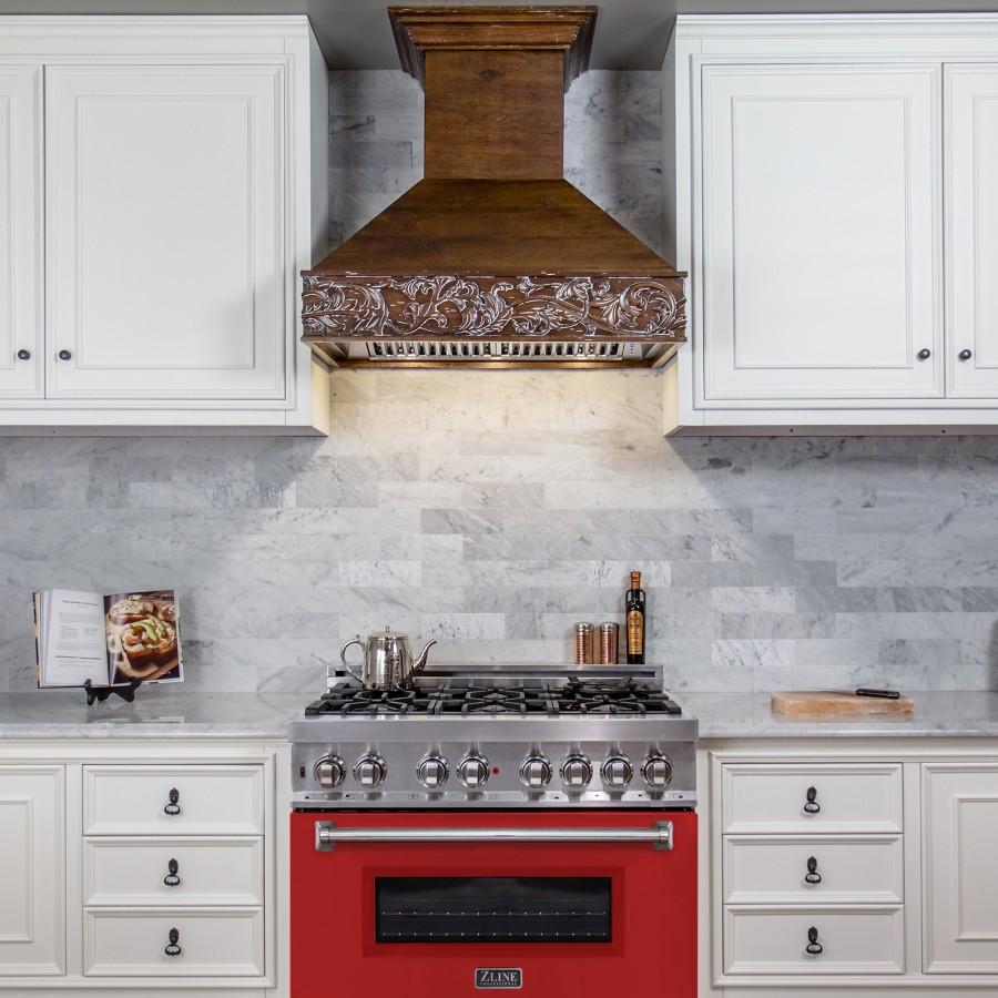 ZLINE 36" Professional Dual Fuel Range, Red Matte Door, RA-RM-36
