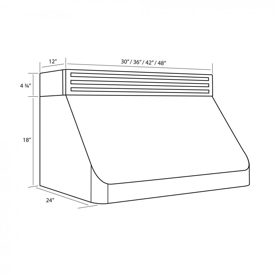ZLINE 36" Recirculating Under Cabinet Stainless Range Hood, RK520-36
