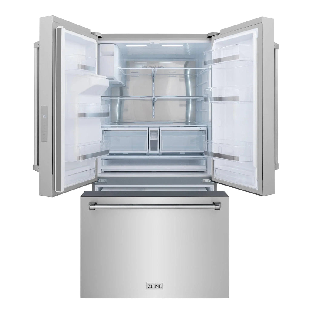 ZLINE 36" Refrigerator, Water, Ice Dispenser, Fingerprint Resistant, RSM-W-36