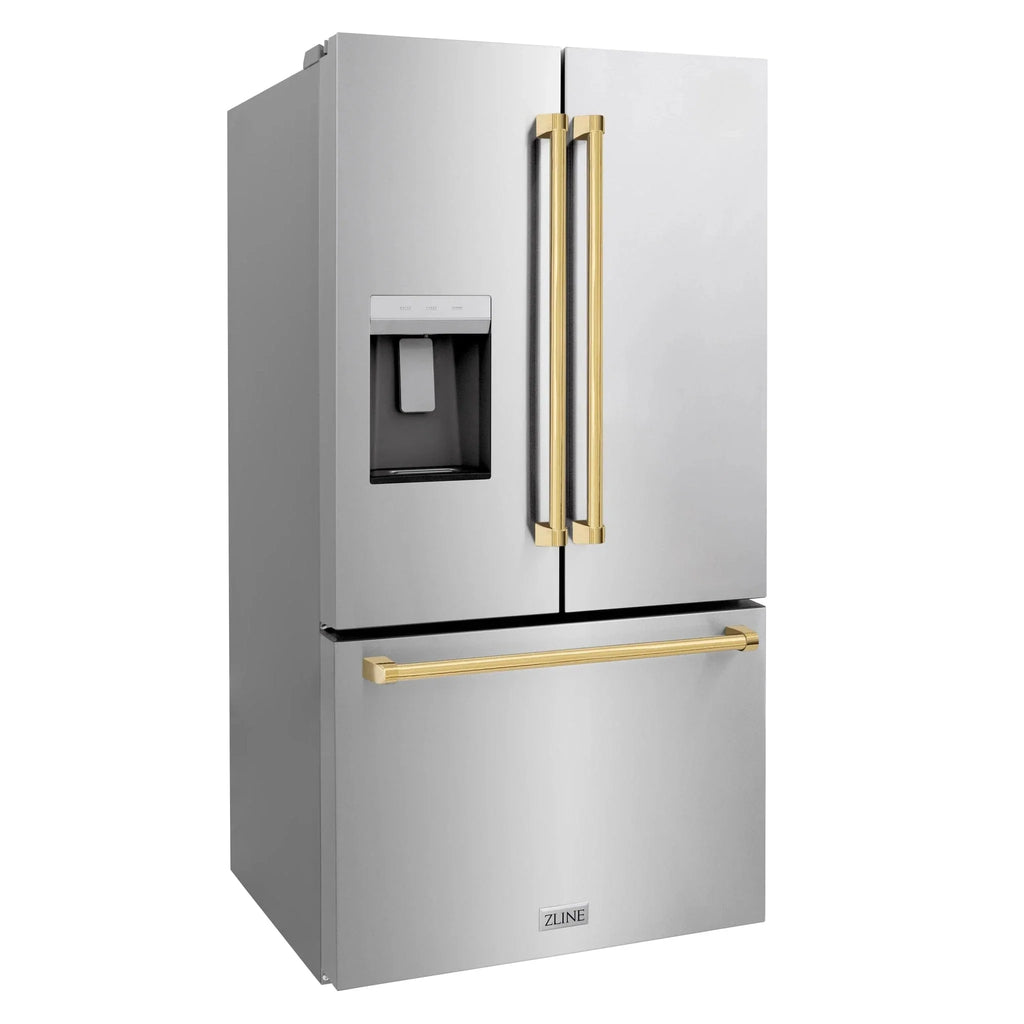 ZLINE 36" Refrigerator, Water, Ice Dispenser, Fingerprint Resistant, RSMZ-W-36-G