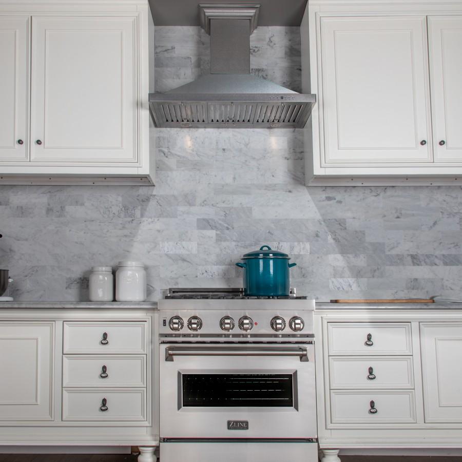 ZLINE 36" Snow Finished Stainless Steel Wall Mount Range Hood, 8KBS-36