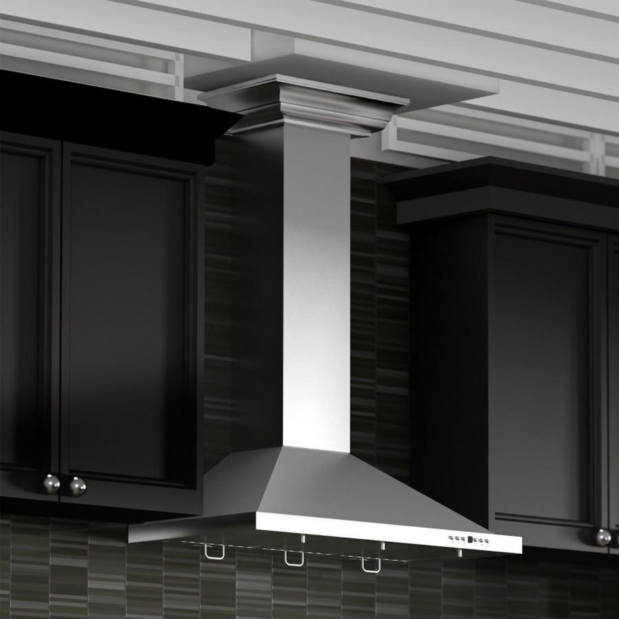 ZLINE 36" Stainless Steel Wall Range Hood, Crown Molding, KBCRN-36