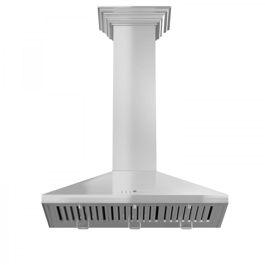 ZLINE 36" Stainless Steel Wall Range Hood, Crown Molding, KL2CRN-36
