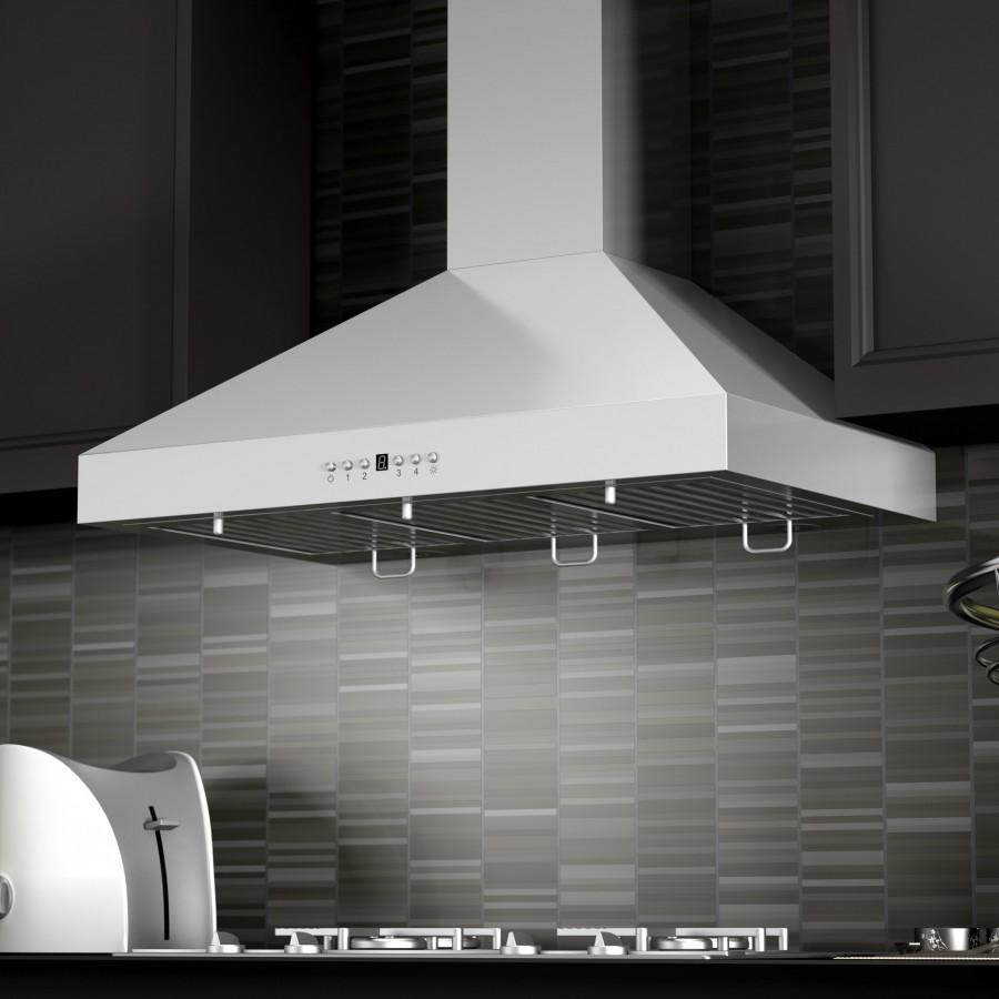 ZLINE 36" Stainless Steel Wall Range Hood, Crown Molding, KL3CRN-36