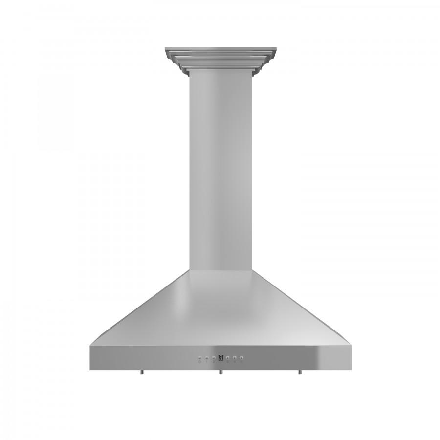 ZLINE 36" Stainless Steel Wall Range Hood, Crown Molding, KL3CRN-36