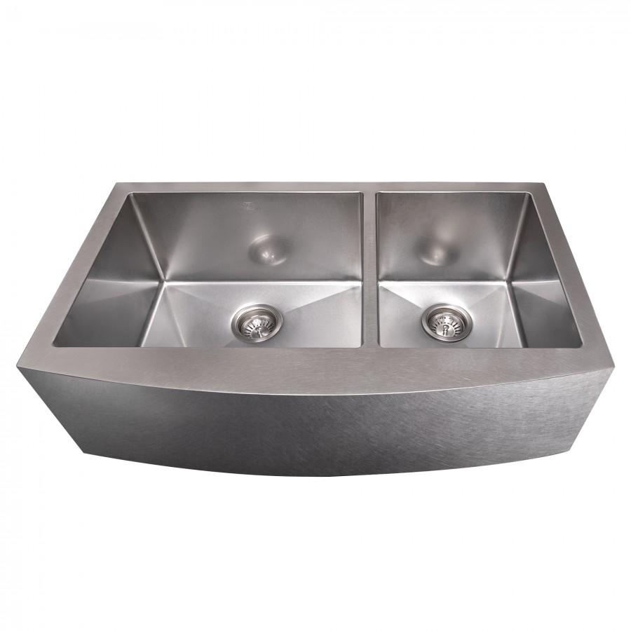ZLINE 36" Undermount Double Bowl Sink DuraSnow Stainless Steel, SA60D-36S