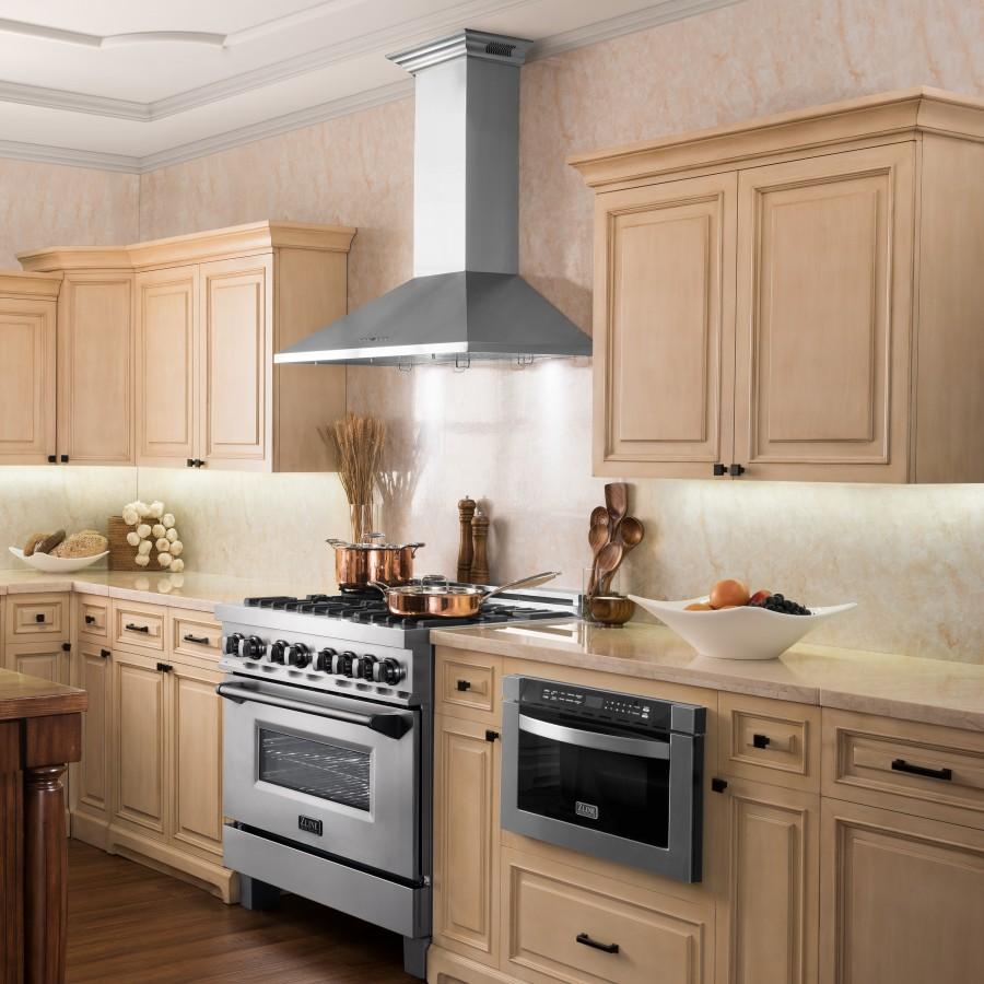 ZLINE 36" Wall Range Hood, Built-in CrownSound® Bluetooth Speakers, KL2CRN-BT-36
