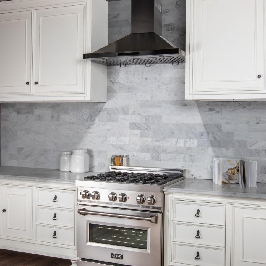 ZLINE 36" Wall Range Hood in Black Stainless Steel, BSKBN-36