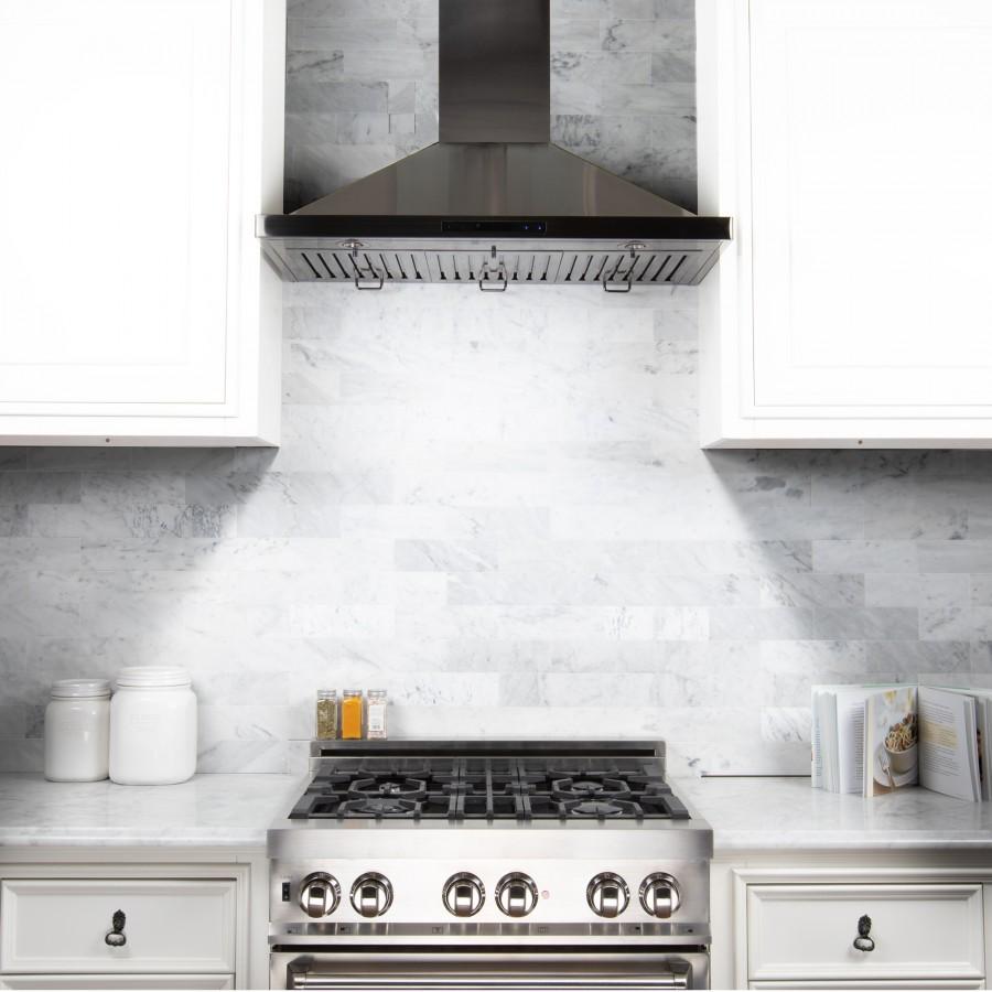 ZLINE 36" Wall Range Hood in Black Stainless Steel, BSKBN-36