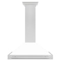 ZLINE 36" White Matte Range Hood, Stainless Steel Handle KB4SNX-WM-36