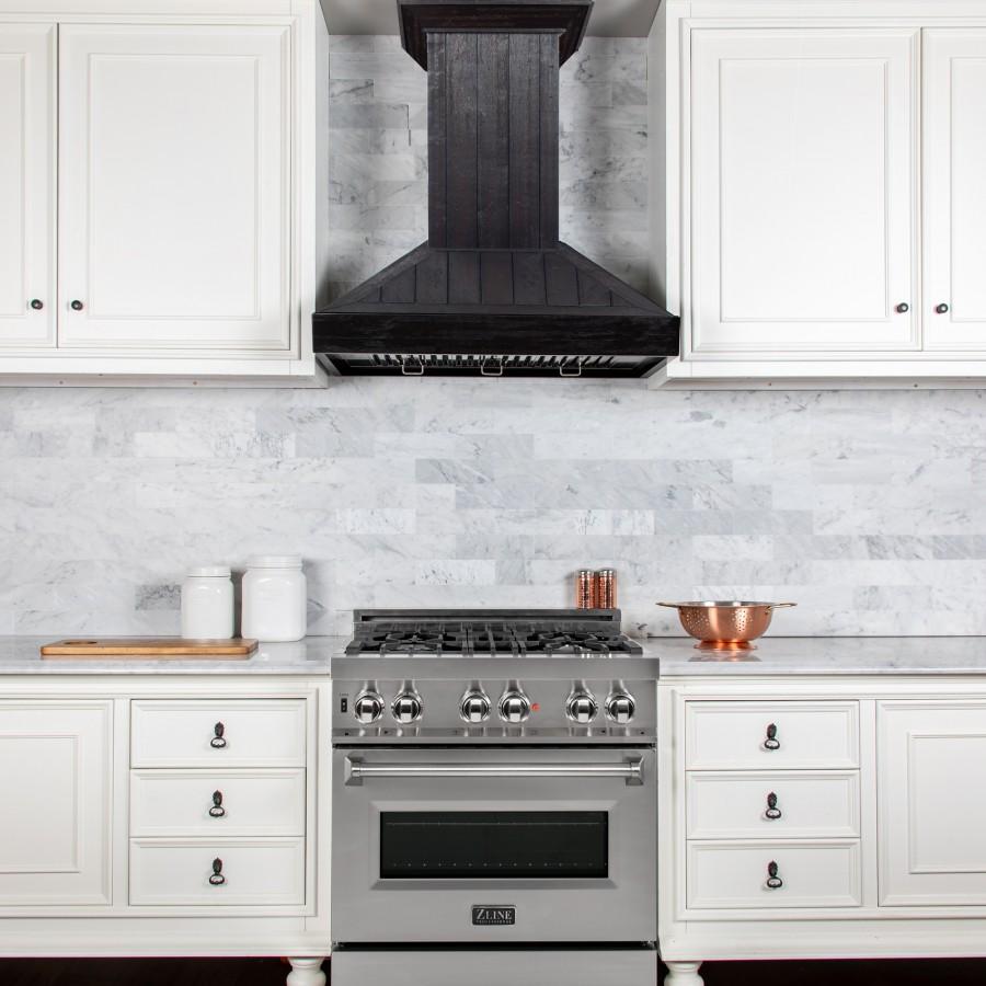 ZLINE 36" Wooden Wall Range Hood, Rustic Dark, KPDD-36