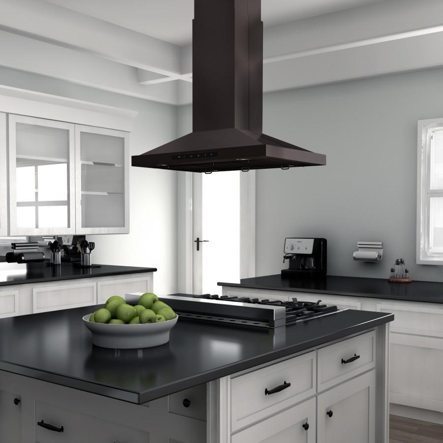 ZLINE 42" Island Range Hood in Black Stainless Steel, BSGL2iN-42